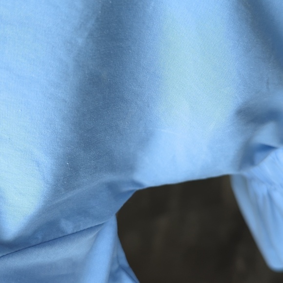 Milly Vivian Stretch Poplin Ruffle Sleeve Peplum Top Blue S cottagecore summer - Picture 12 of 13